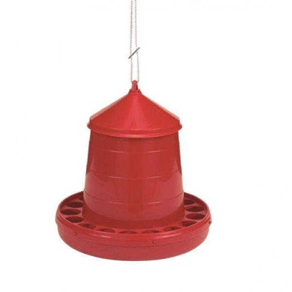 PLASTIC POULTRY FEEDER 4 KG RED