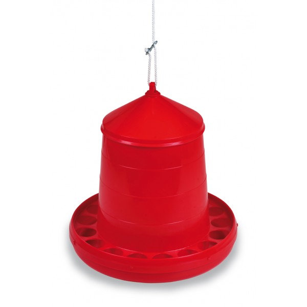 PLASTIC POULTRY FEEDER 8 KG RED