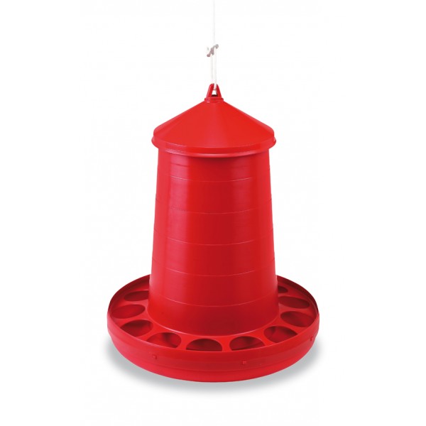 PLASTIC POULTRY FEEDER 16 KG RED